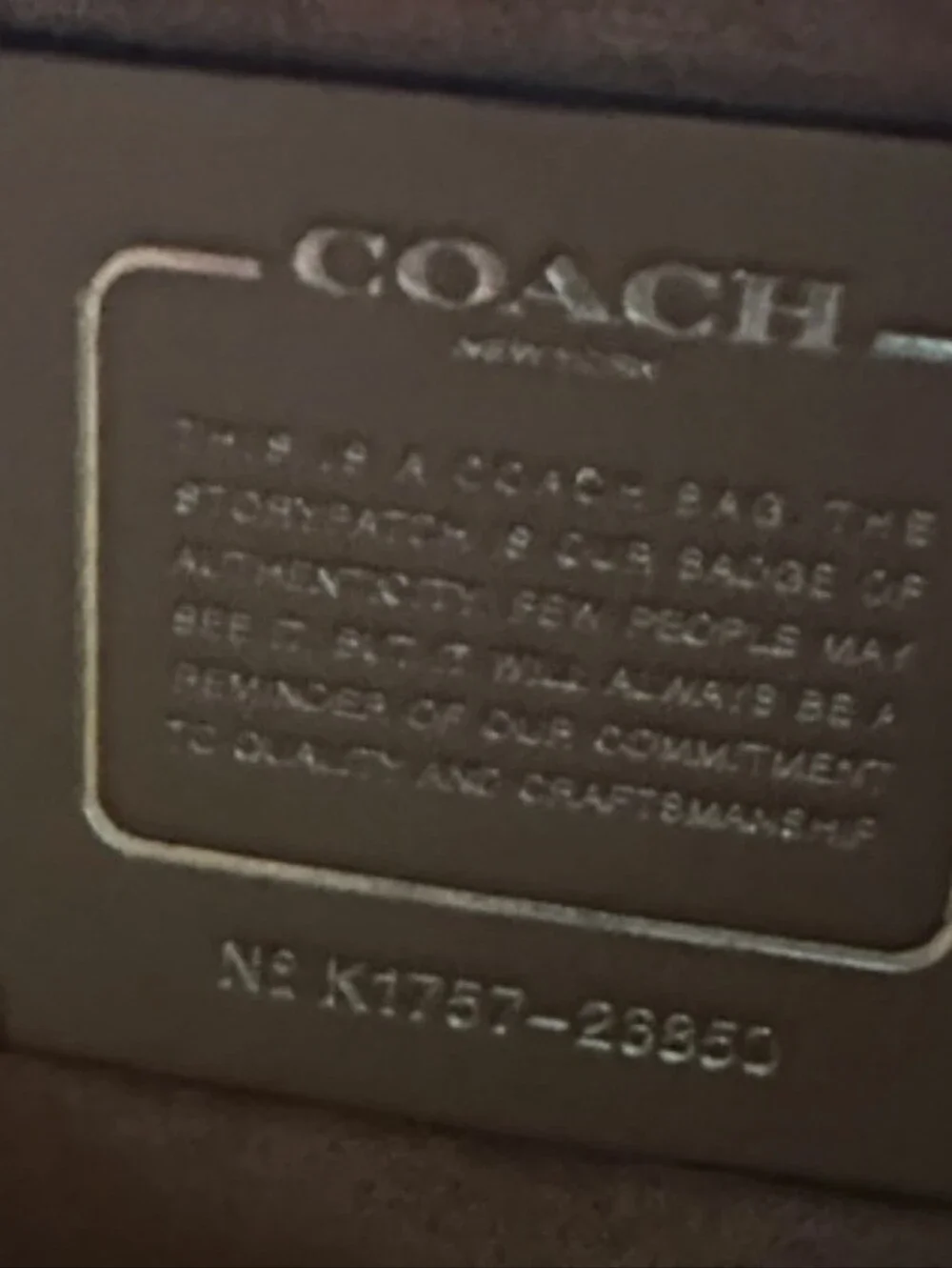 Coach elegant cream